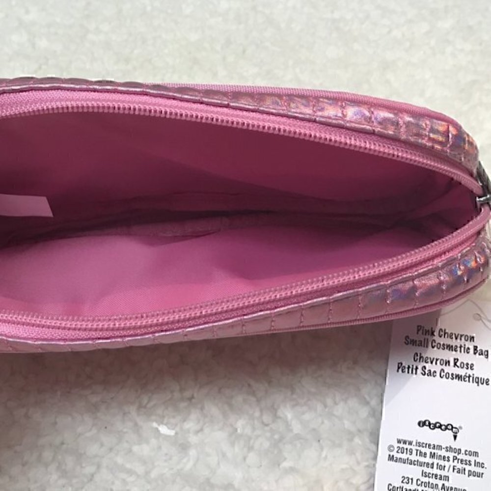 iScream Pink Chevron Metallic Cosmetic Bag - Picture 4 of 4
